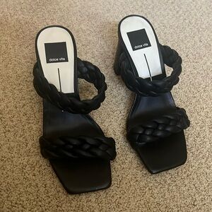 Dolce vita size 7 black braided heels EUC